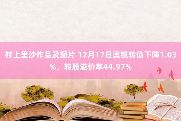 村上里沙作品及图片 12月17日奥锐转债下降1.03%，转股溢价率44.97%