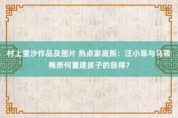 村上里沙作品及图片 热点家庭照：汪小菲与马筱梅奈何重建孩子的自得？