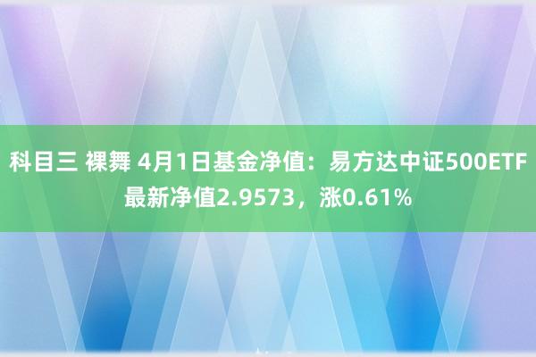 科目三 裸舞 4月1日基金净值：易方达中证500ETF最新净值2.9573，涨0.61%